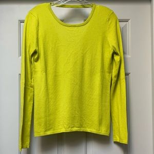 Chartreuse Cashmere Open Back Sweater Sz S